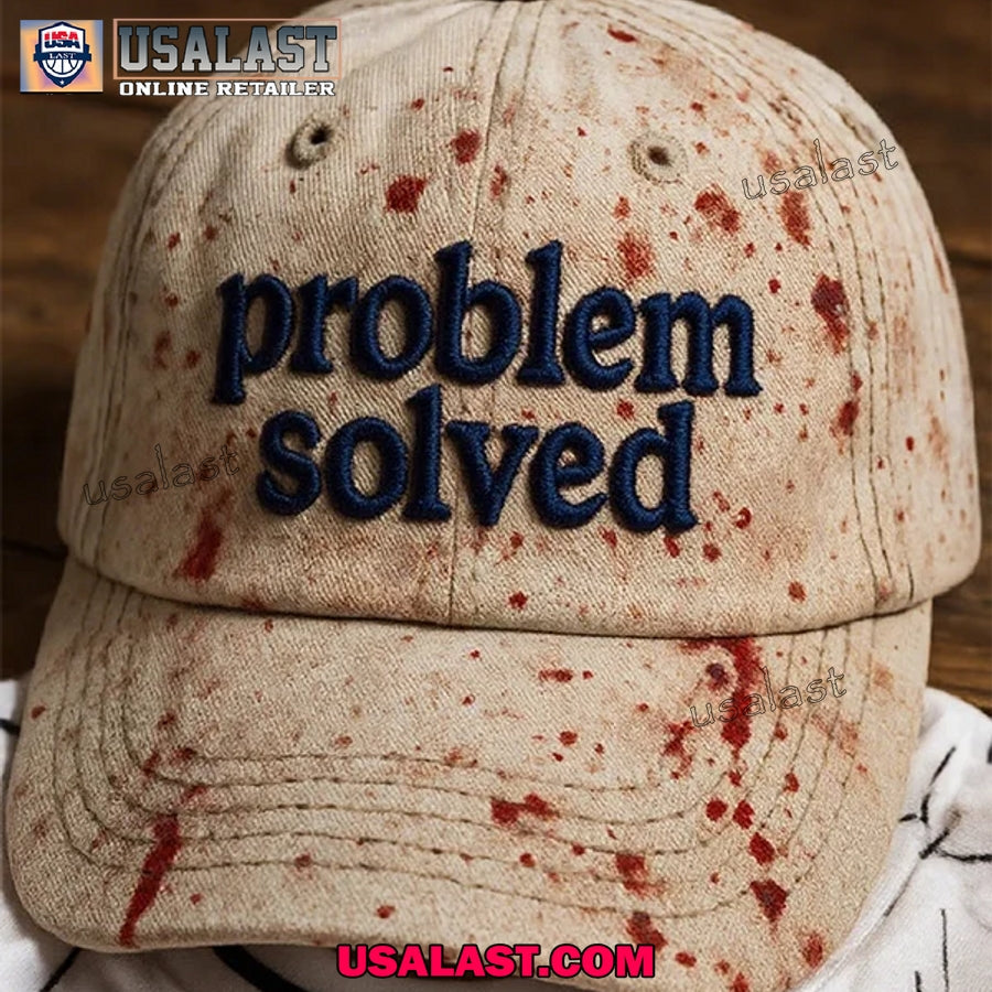 Halloween Problem Solved Print Washed Baseball Cap - Adult & Kids T-Shirts, Sweatshirts & Hoodies apparel design preview 1