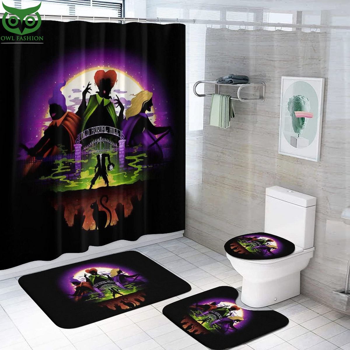 Halloween Resger Hocus Pocus Full Bath Rug Set - Adult & Kids T-Shirts, Sweatshirts & Hoodies apparel design preview 1