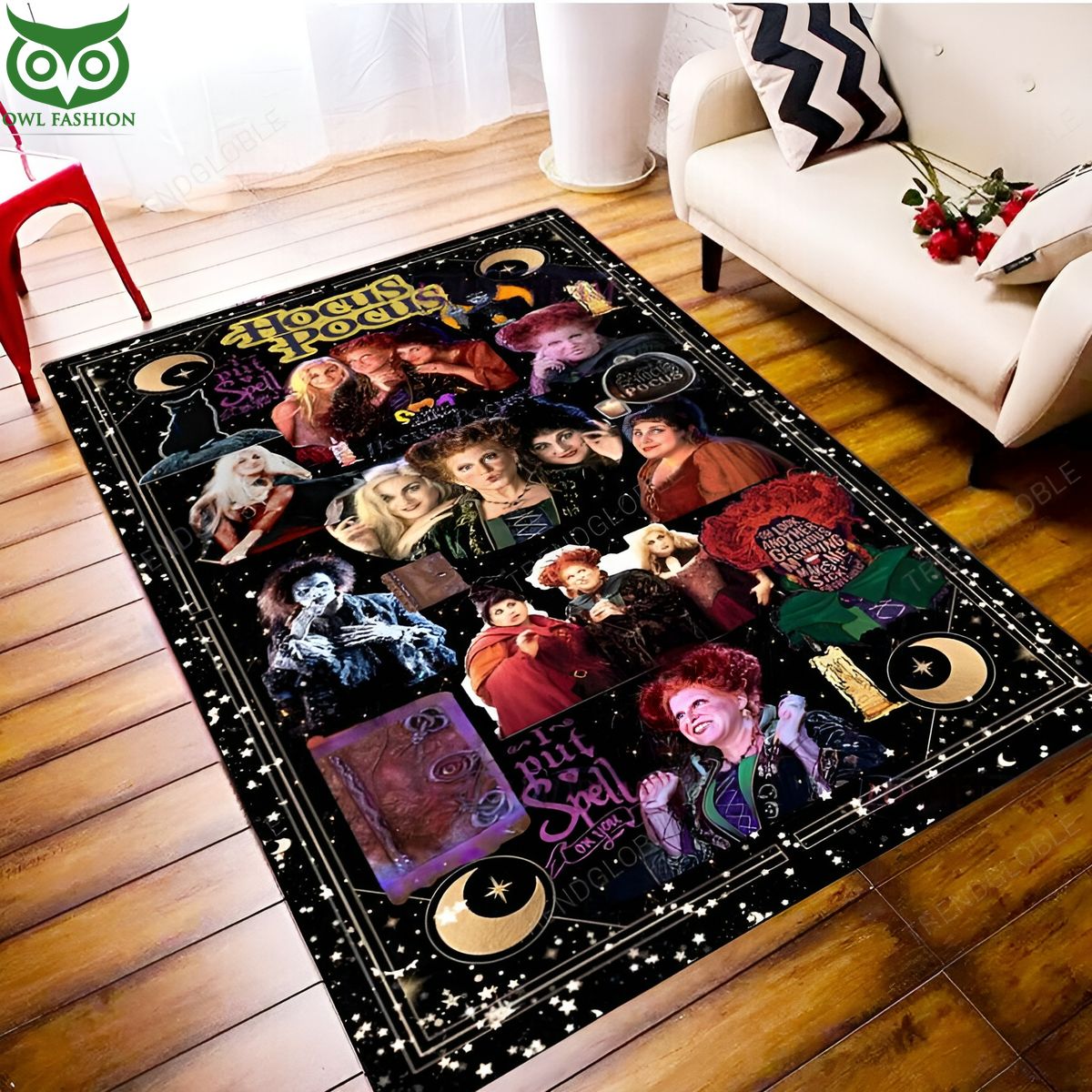 Halloween Resger Hocus Pocus Rectangular Rug - Adult & Kids T-Shirts, Sweatshirts & Hoodies apparel design preview 1