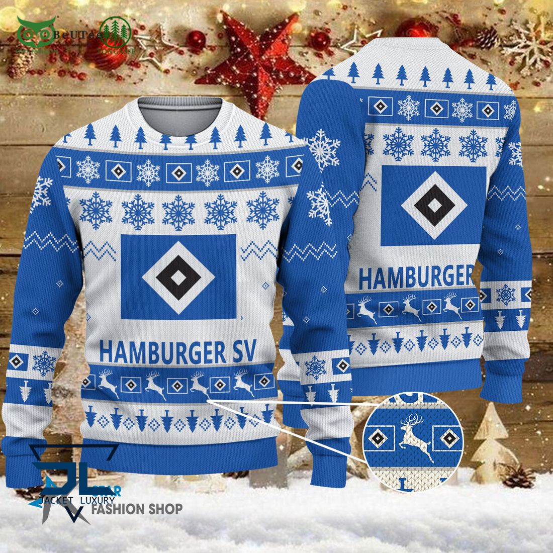 Hamburger SV Bundesliga Football 3D Ugly Sweater - Adult & Kids T-Shirts, Sweatshirts & Hoodies apparel design preview 1