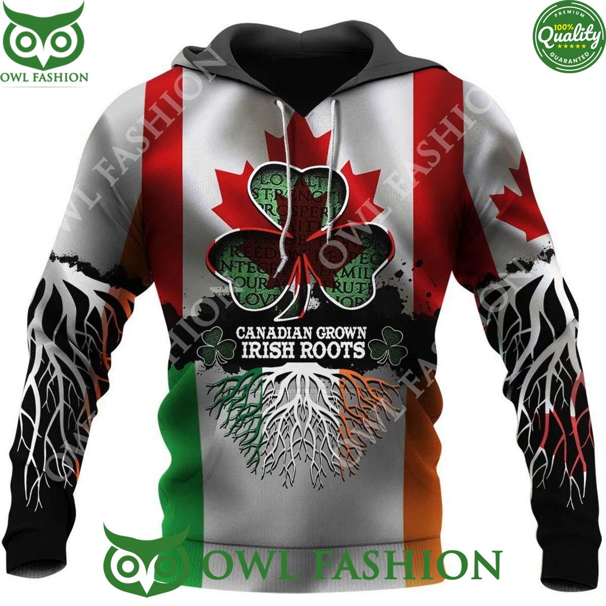 Happy St Patrick Day Canadian Grown Irish Groot 3D - Adult & Kids T-Shirts, Sweatshirts & Hoodies apparel design preview 1
