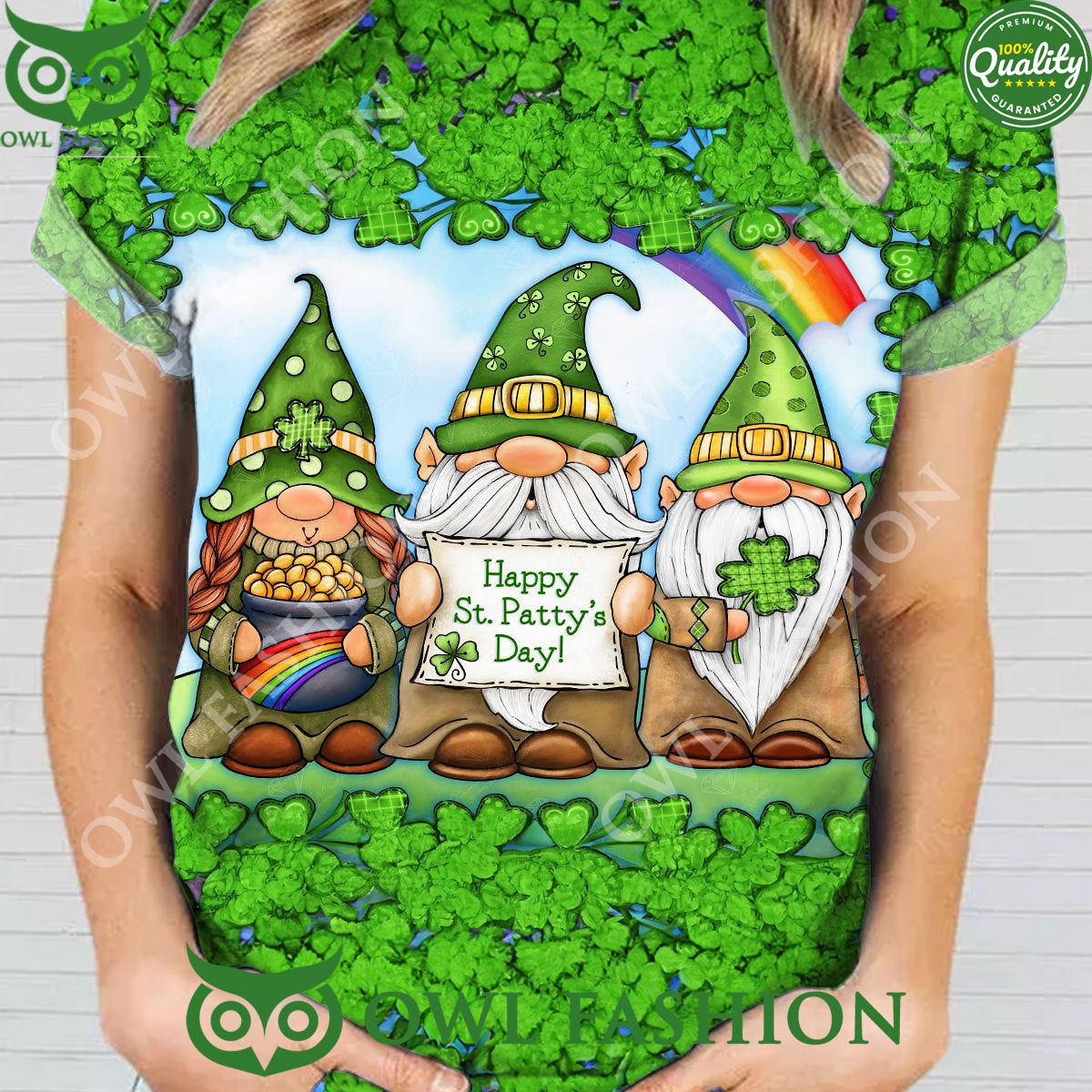 Happy St Patricks Day Gnome Print - Adult & Kids T-Shirts, Sweatshirts & Hoodies apparel design preview 1