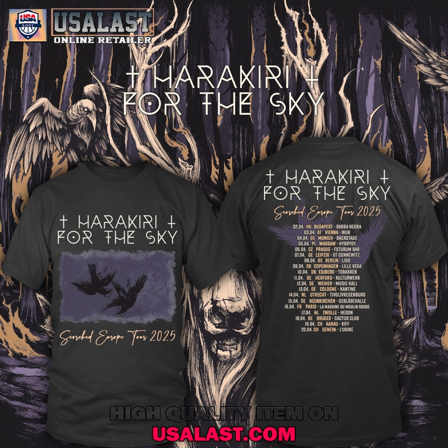 Harakiri for the Sky Scorched Europe Tour 2025 - Adult & Kids T-Shirts, Sweatshirts & Hoodies apparel design preview 1