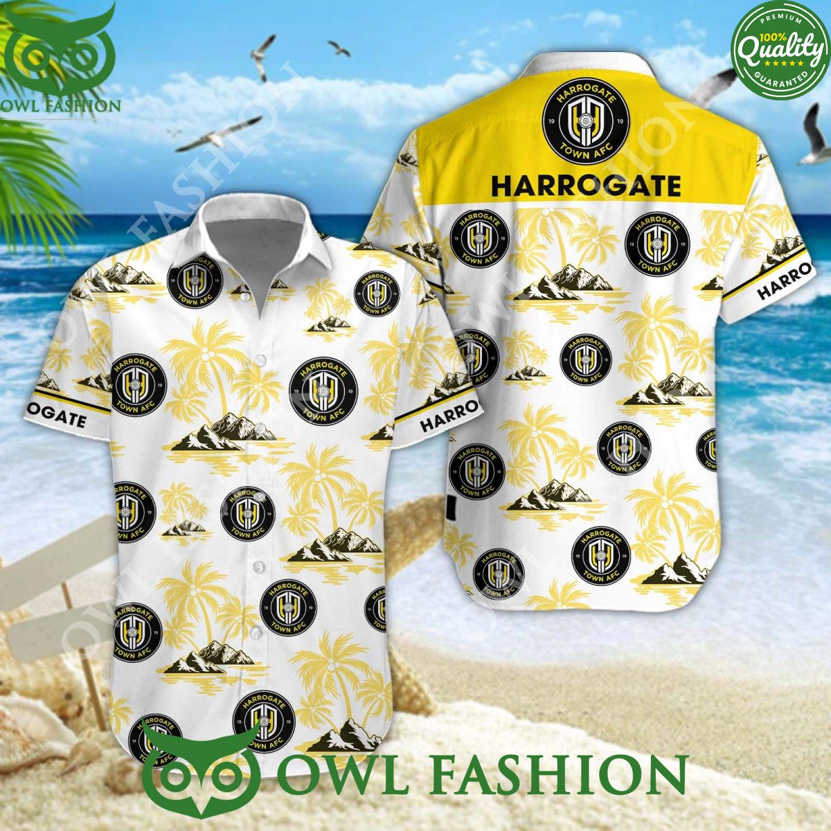 Harrogate Town League One EFL Aloha Vibe Hawaiian - Adult & Kids T-Shirts, Sweatshirts & Hoodies apparel design preview 1
