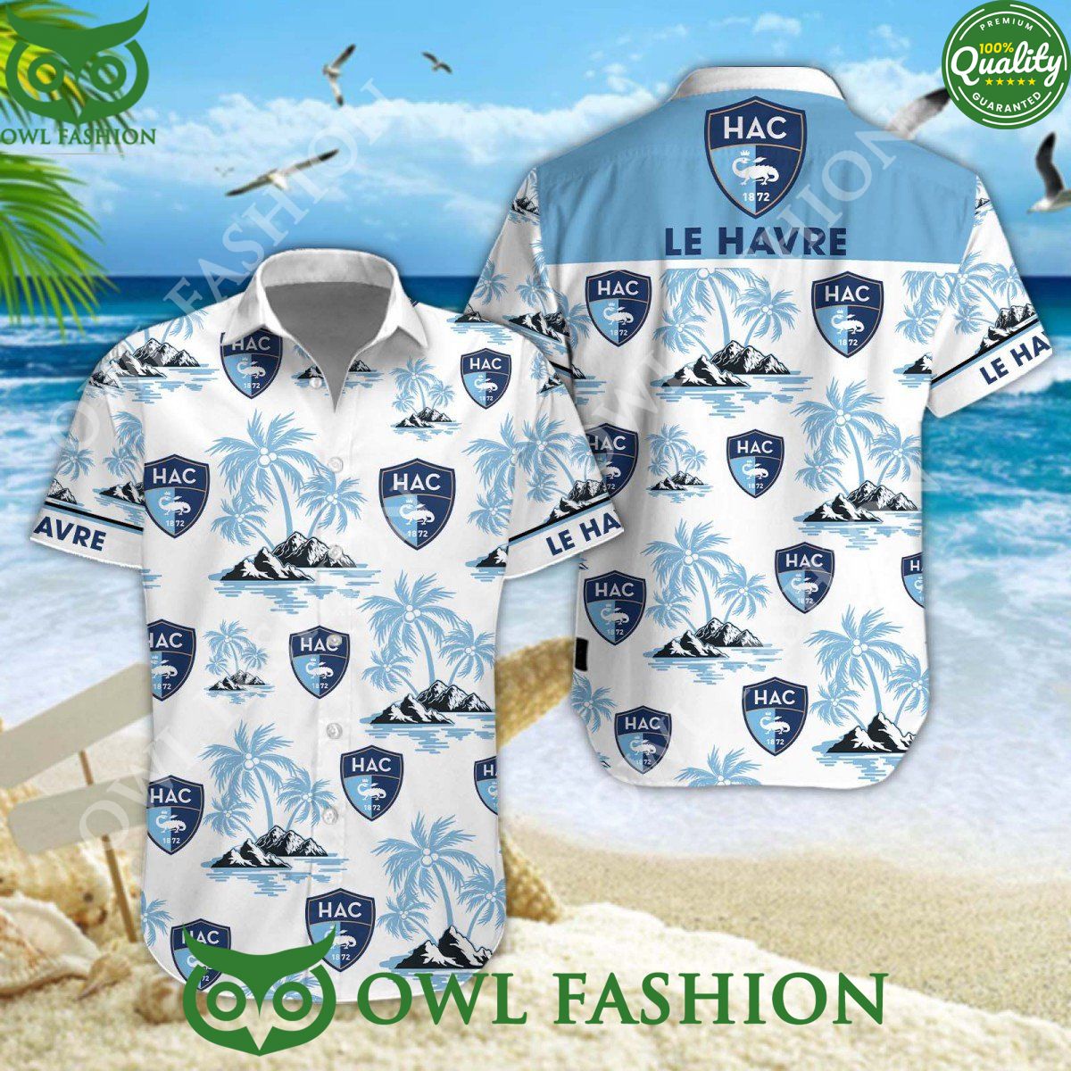 Havre Athletic Club Football Coconut Island Ligue 1 - Adult & Kids T-Shirts, Sweatshirts & Hoodies apparel design preview 1
