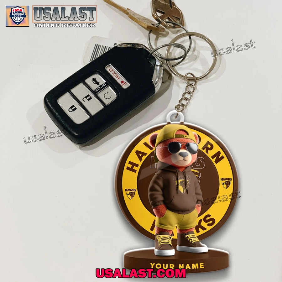 Hawthorn Football Club Teddy Bear Custom Keychain - Adult & Kids T-Shirts, Sweatshirts & Hoodies apparel design preview 1