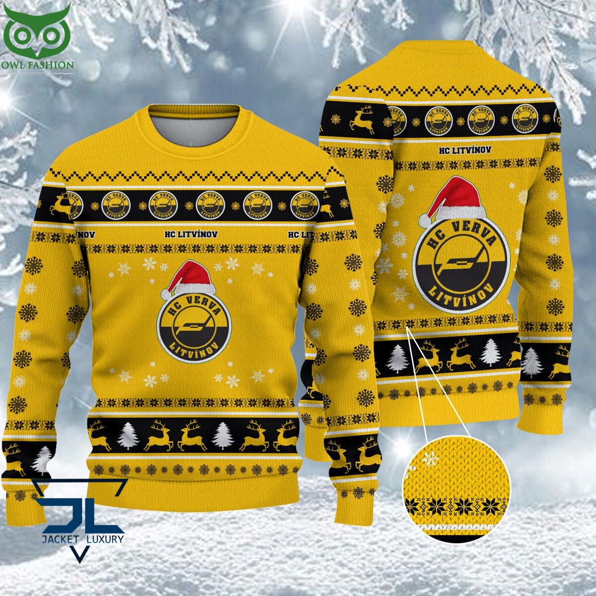HC Litvínov Czech Extraliga Ugly Sweater - Adult & Kids T-Shirts, Sweatshirts & Hoodies apparel design preview 1