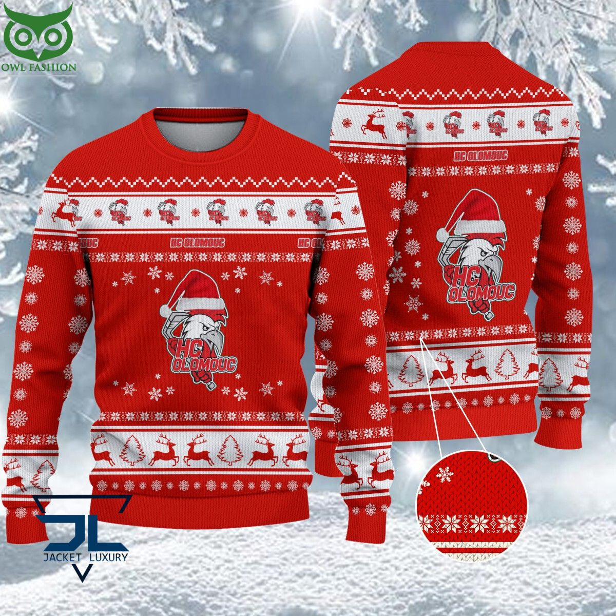HC Olomouc Czech Extraliga Ugly Sweater - Adult & Kids T-Shirts, Sweatshirts & Hoodies apparel design preview 1