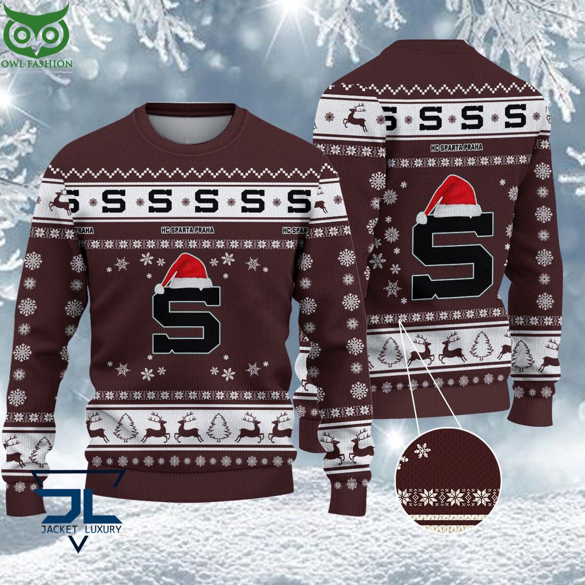 HC Sparta Praha Czech Extraliga Ugly Sweater - Adult & Kids T-Shirts, Sweatshirts & Hoodies apparel design preview 1