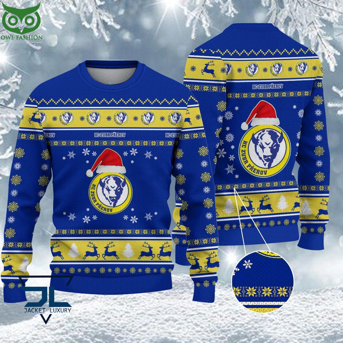 HC ZUBR Prerov Czech Extraliga Ugly Sweater - Adult & Kids T-Shirts, Sweatshirts & Hoodies apparel design preview 1