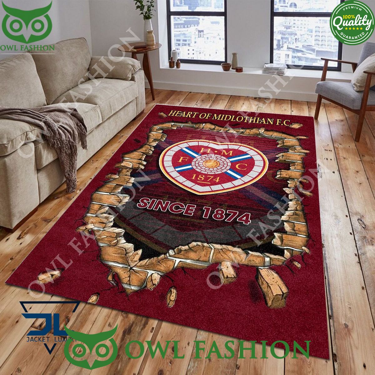 Heart of Midlothian F.C. 1783 Scottish Broken Wall - Adult & Kids T-Shirts, Sweatshirts & Hoodies apparel design preview 1