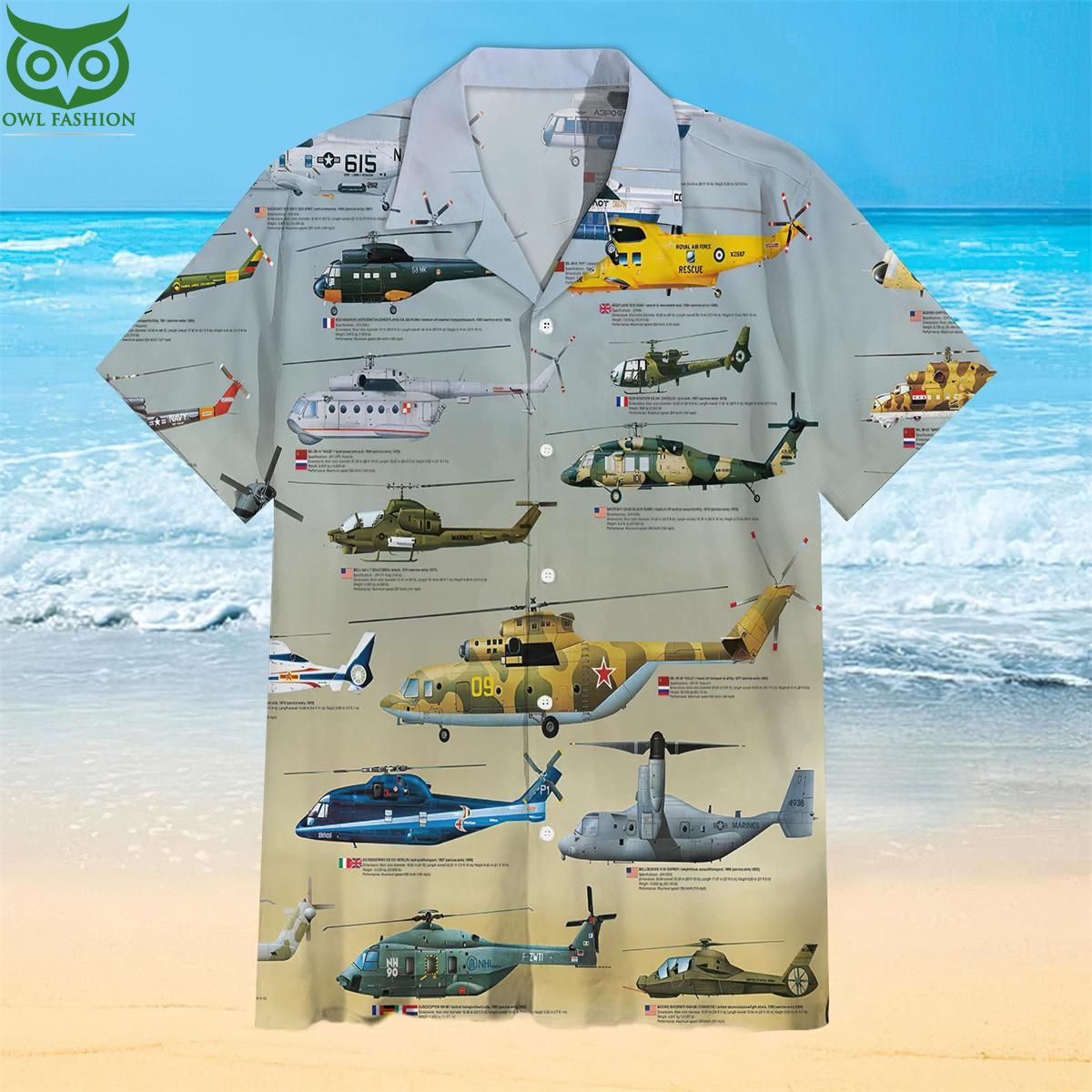 Helicopter Globe Military Collection Hawaiian - Adult & Kids T-Shirts, Sweatshirts & Hoodies apparel design preview 1