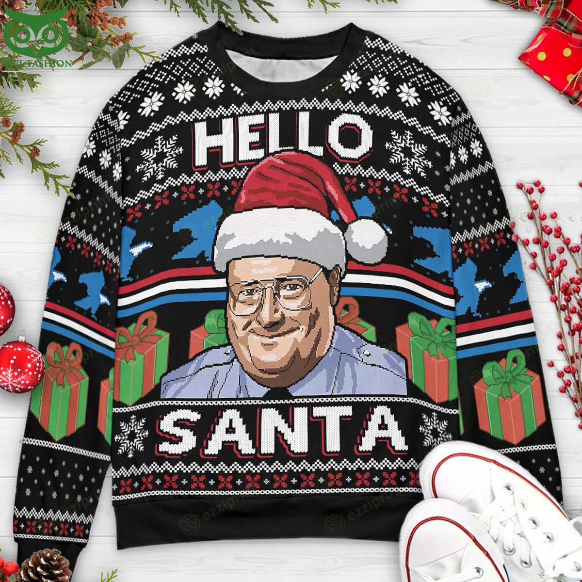 Hello Santa Newman Seinfeld Christmas Sweater - Adult & Kids T-Shirts, Sweatshirts & Hoodies apparel design preview 1