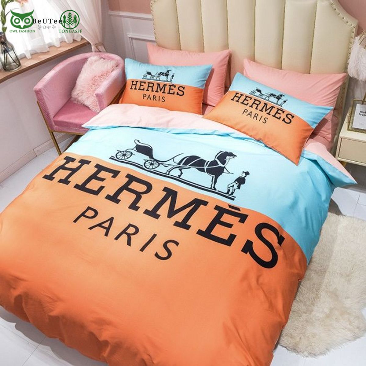 Hermes Paris Luxury Brand Limited Bedding Sets - Adult & Kids T-Shirts, Sweatshirts & Hoodies apparel design preview 1