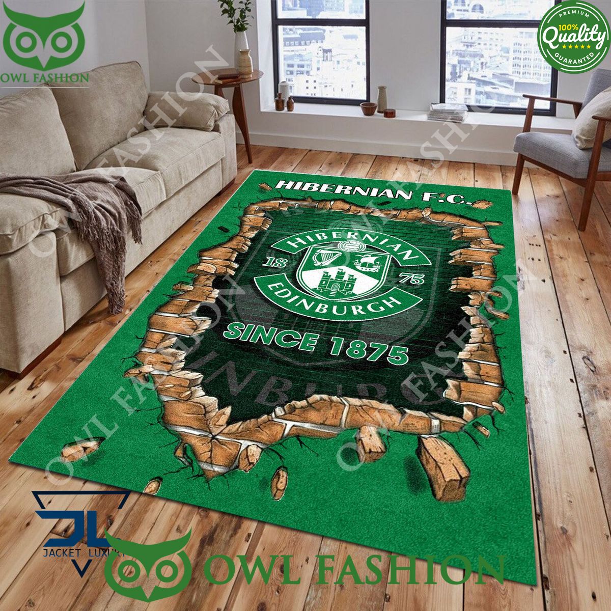 Hibernian F.C. 1784 Scottish Broken Wall Living Room - Adult & Kids T-Shirts, Sweatshirts & Hoodies apparel design preview 1