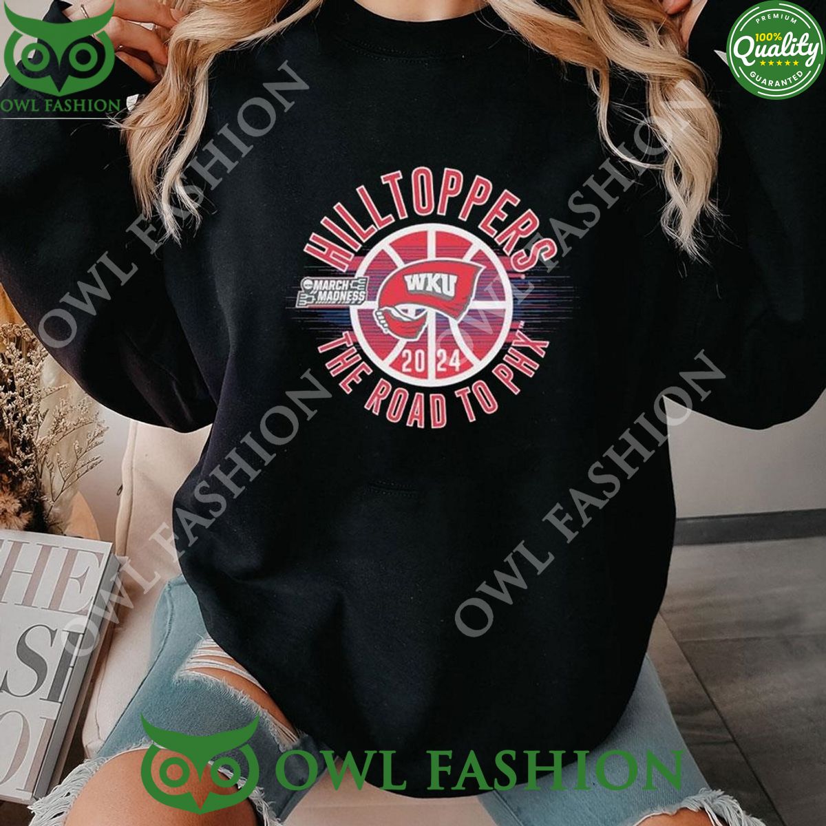 Hilltoppers NCAA 2024 The Road To Phx March Madness - Adult & Kids T-Shirts, Sweatshirts & Hoodies apparel design preview 1