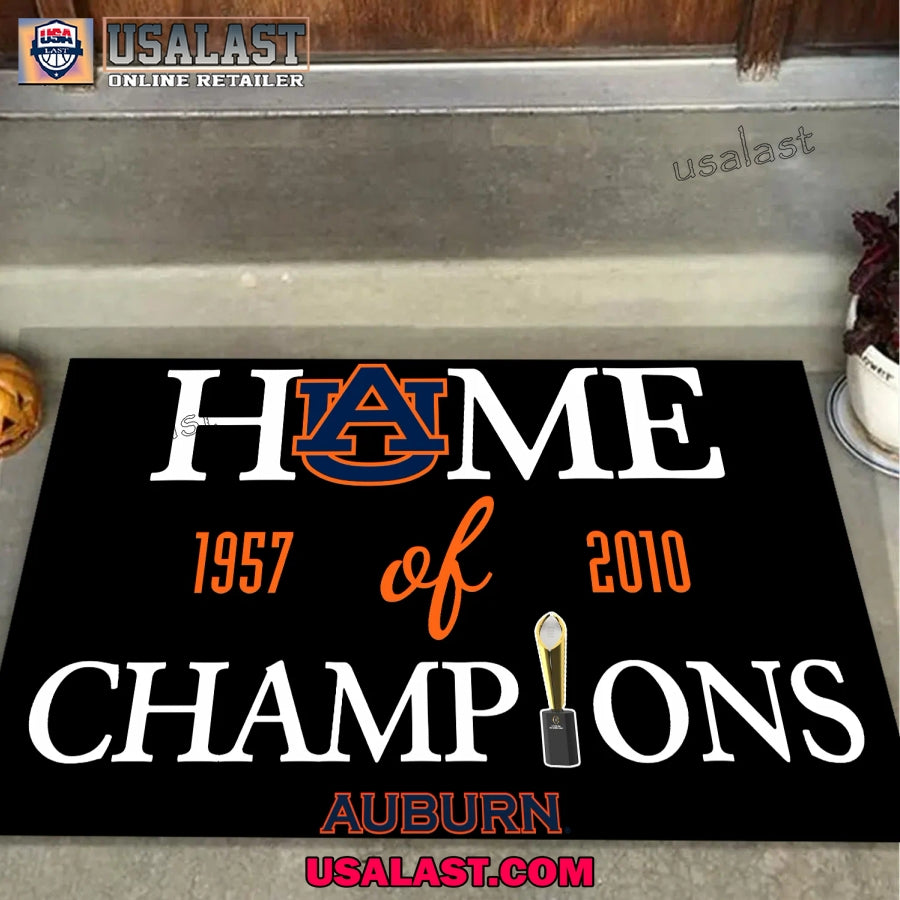 Home of Champions Auburn Tigers Doormat - Adult & Kids T-Shirts, Sweatshirts & Hoodies apparel design preview 1