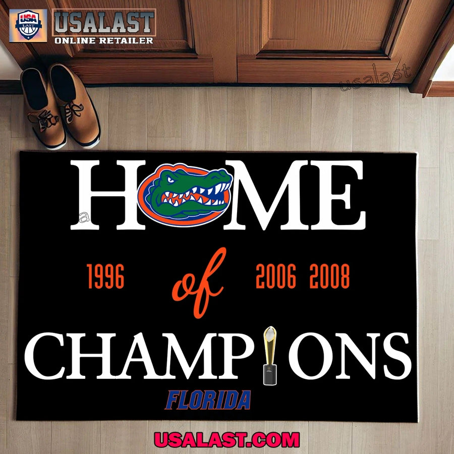 Home of Champions Florida Gators Doormat - Adult & Kids T-Shirts, Sweatshirts & Hoodies apparel design preview 1