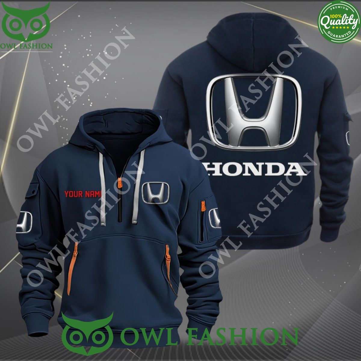 Honda Automobile Customized Limited 2D Half Zipper - Adult & Kids T-Shirts, Sweatshirts & Hoodies apparel design preview 1