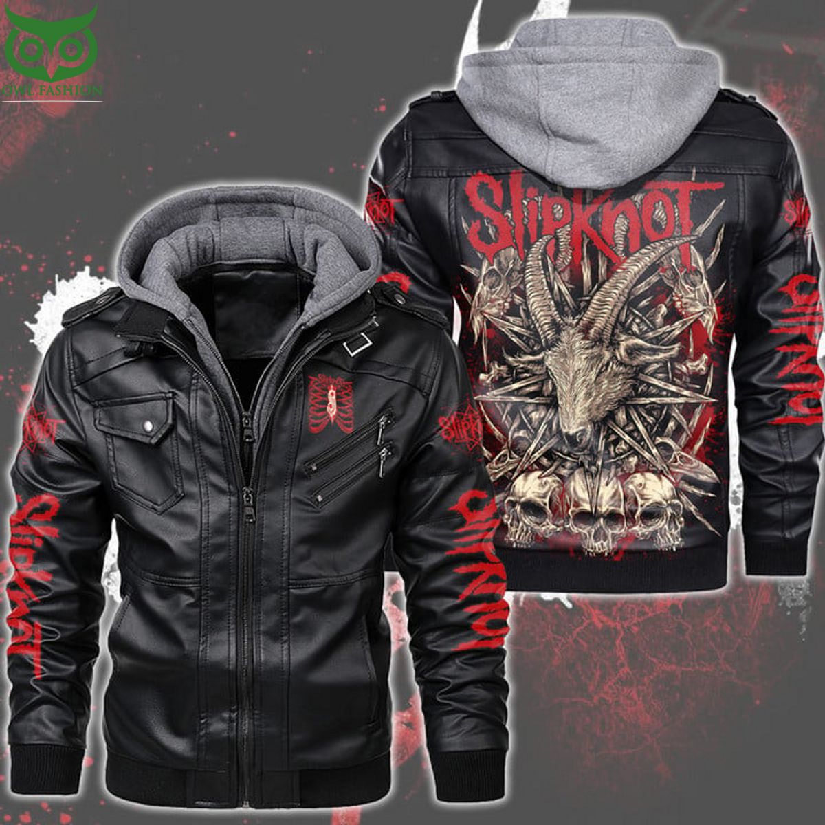 Slipknot Music Rock Band leather jacket - Adult & Kids T-Shirts, Sweatshirts & Hoodies apparel design preview 1