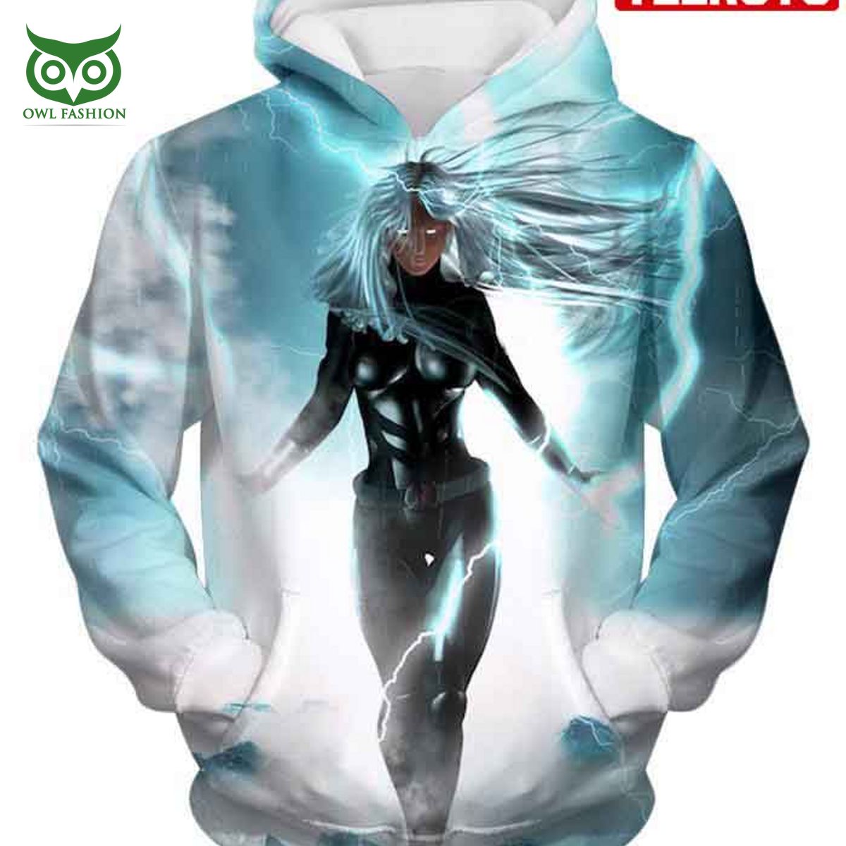 White Haired Animated Storm Superhero Hd 3d Aop - Adult & Kids T-Shirts, Sweatshirts & Hoodies apparel design preview 1