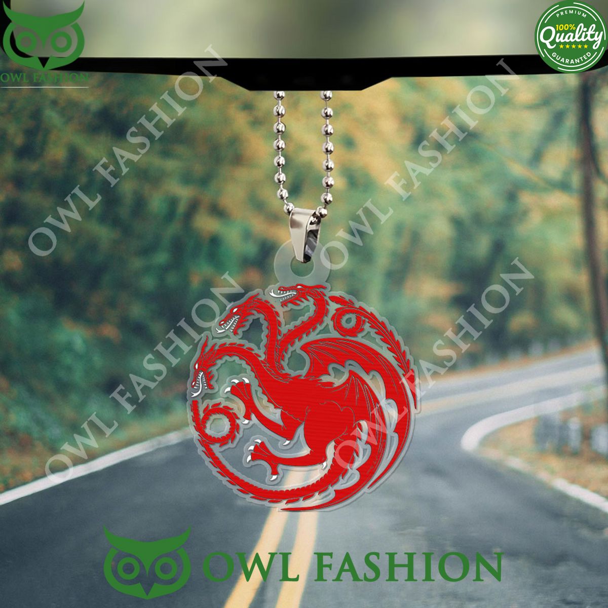 House Of The Dragon Red Banner Acrylic Car Ornament - Adult & Kids T-Shirts, Sweatshirts & Hoodies apparel design preview 1