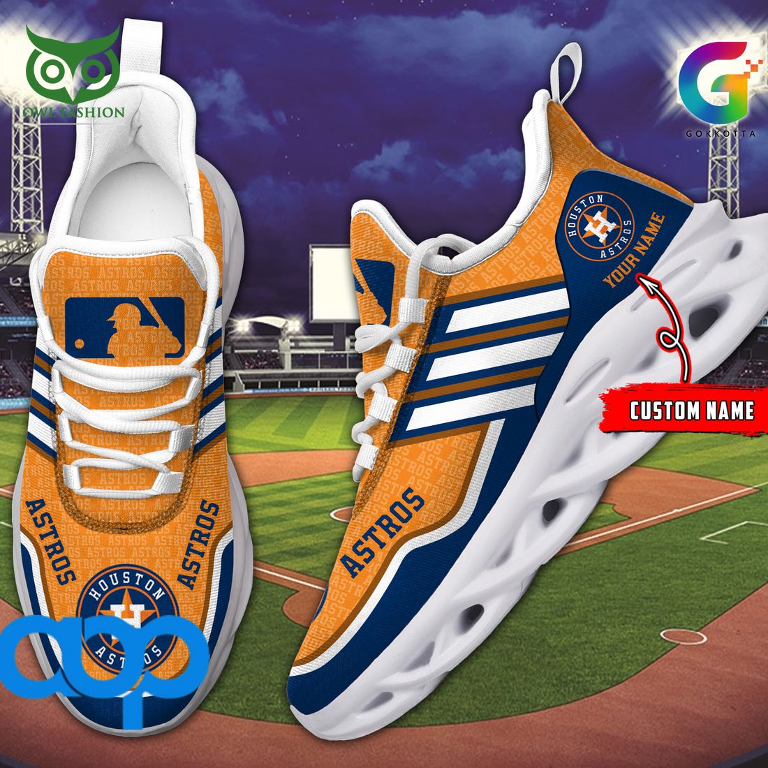 Houston Astros MLB Personalized New Max Soul Sneaker - Adult & Kids T-Shirts, Sweatshirts & Hoodies apparel design preview 1