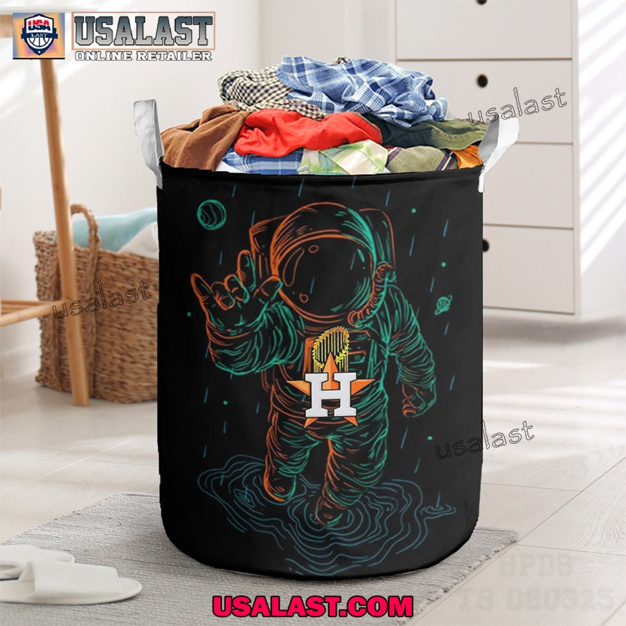 Houston Astros Space Man 2025 Laundry Basket - Adult & Kids T-Shirts, Sweatshirts & Hoodies apparel design preview 1