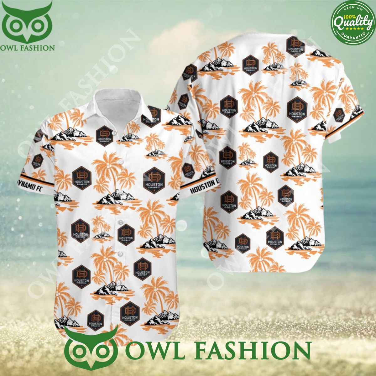 Houston Dynamo 2024 Summer MLS Hawaiian - Adult & Kids T-Shirts, Sweatshirts & Hoodies apparel design preview 1