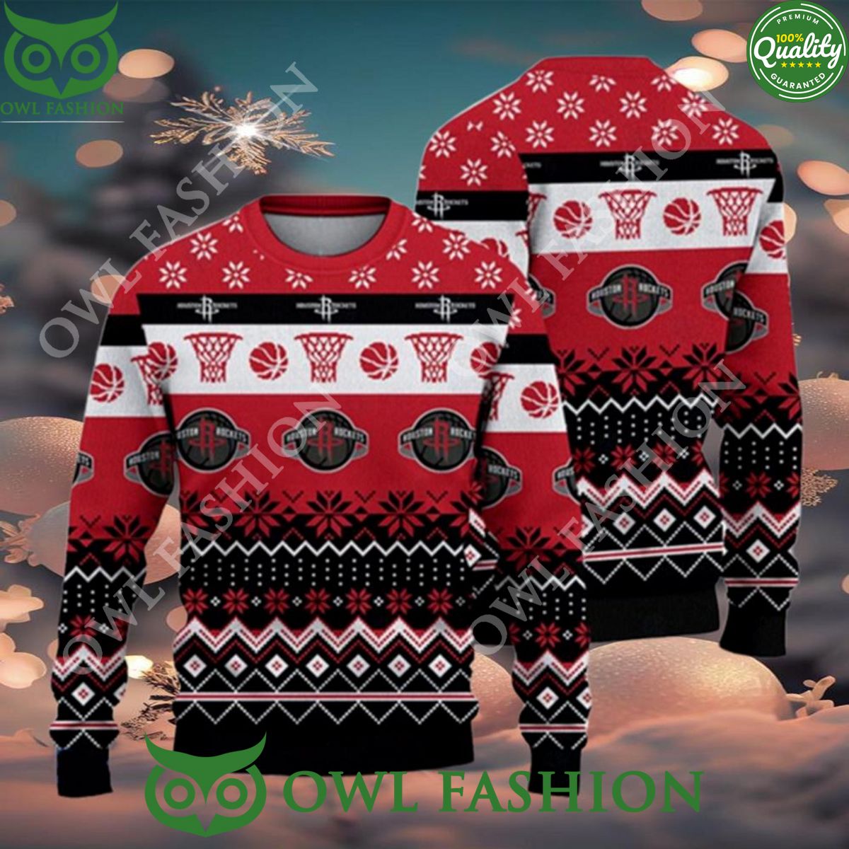 Houston Rockets Christmas Sweater Jumper National - Adult & Kids T-Shirts, Sweatshirts & Hoodies apparel design preview 1