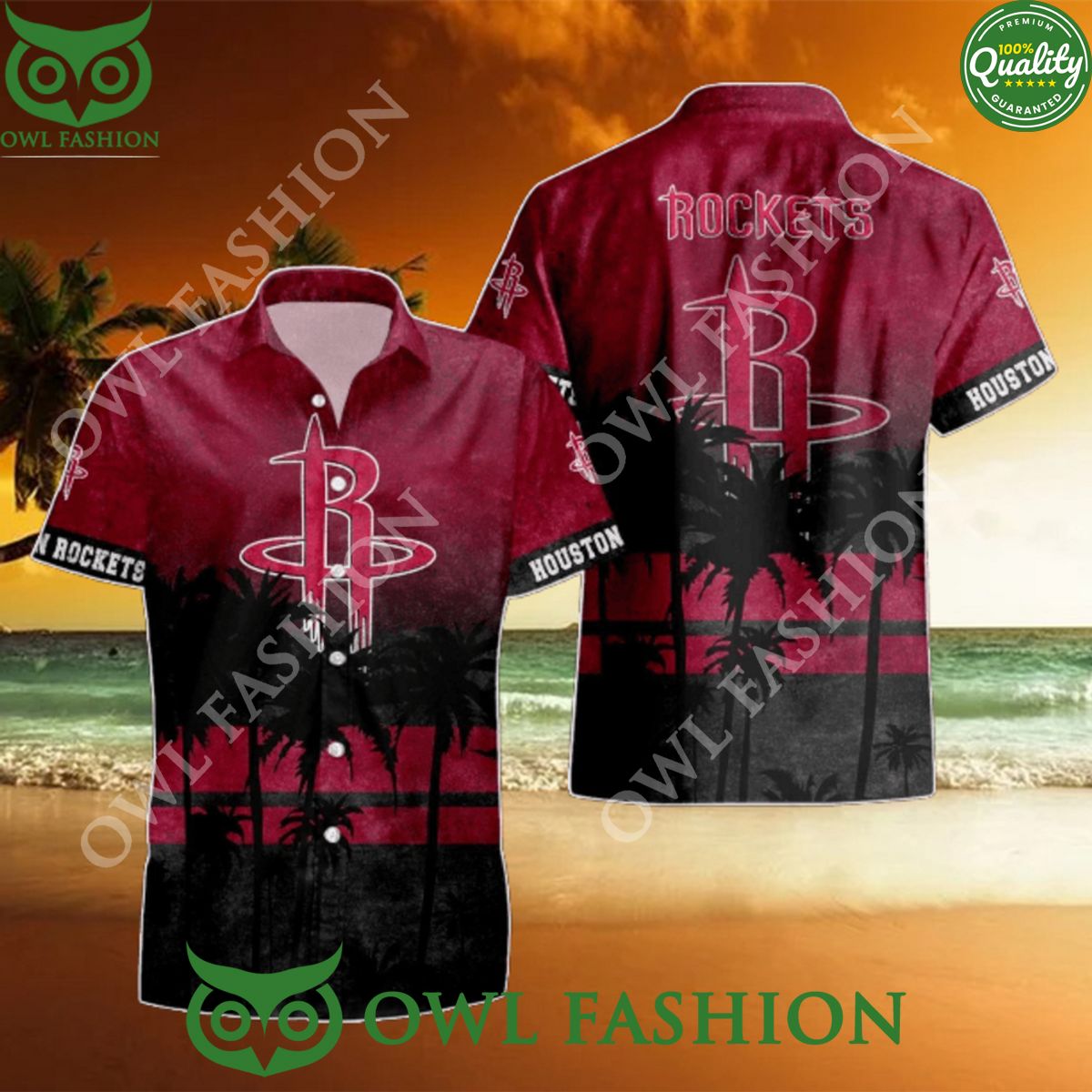Houston Rockets NBA Summer Trending Hawaiian 2024 - Adult & Kids T-Shirts, Sweatshirts & Hoodies apparel design preview 1