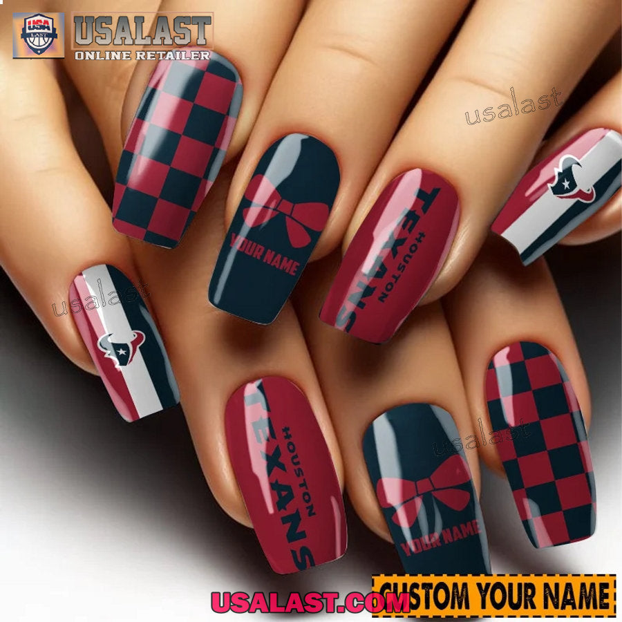 Houston Texans Women Custom Nails Set - Adult & Kids T-Shirts, Sweatshirts & Hoodies apparel design preview 1