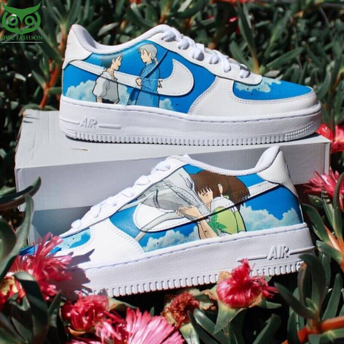Howl Moving Castle x Spirited Away Air Force 1 Custom - Adult & Kids T-Shirts, Sweatshirts & Hoodies apparel design preview 1