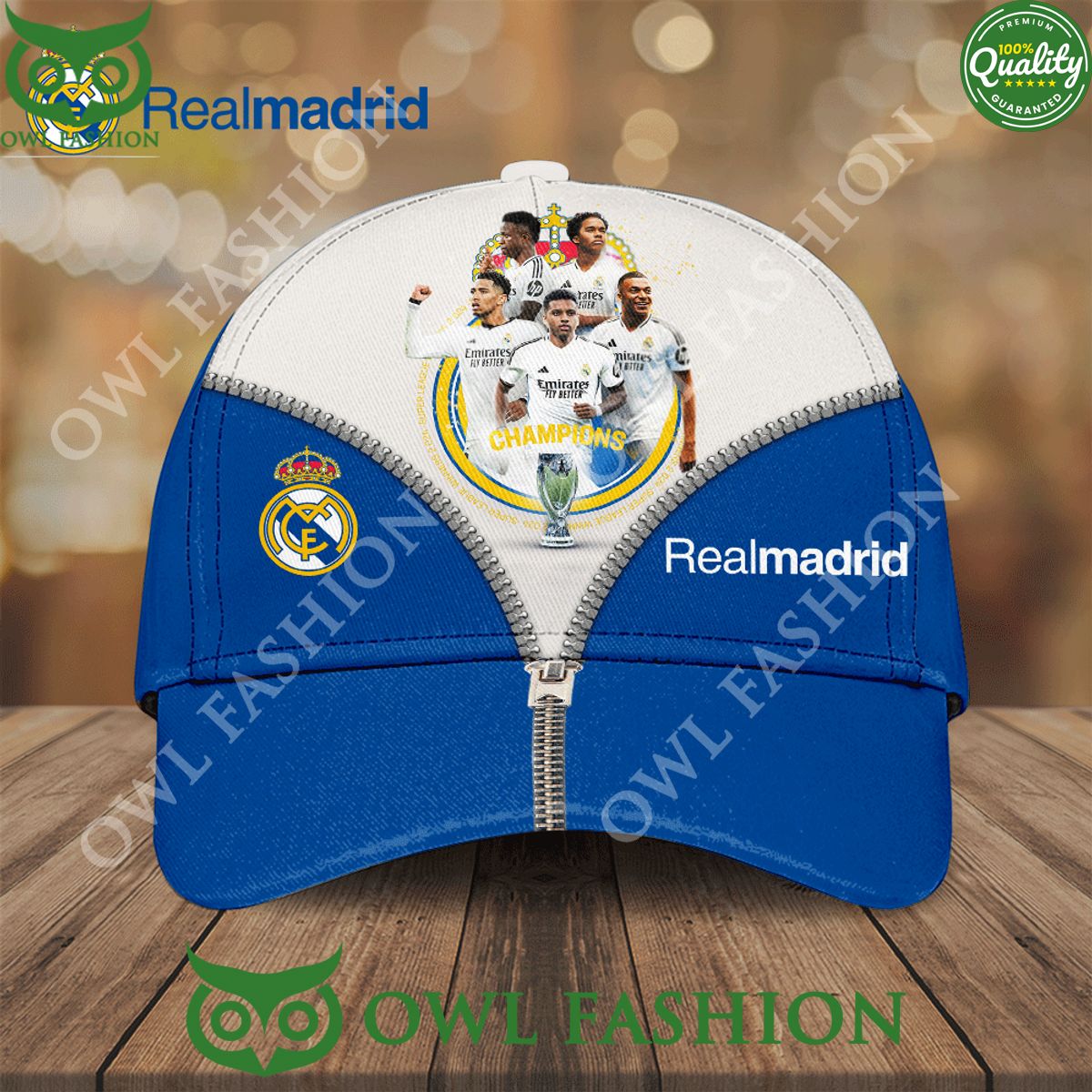 Real Madrid CF Champions With Mbappe Classic Cap - Adult & Kids T-Shirts, Sweatshirts & Hoodies apparel design preview 1
