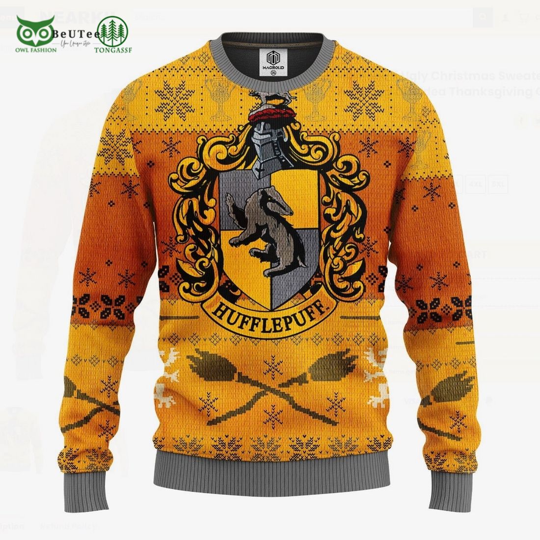 Hufflepuffs Ugly Christmas Sweater - Adult & Kids T-Shirts, Sweatshirts & Hoodies apparel design preview 1