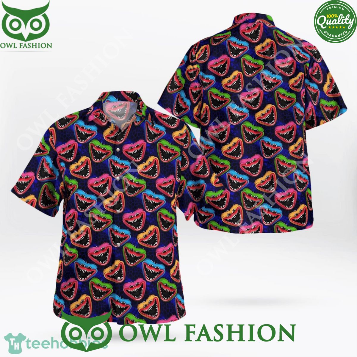 Huggy Wuggy Five Nights At Freddy Hawaiian - Adult & Kids T-Shirts, Sweatshirts & Hoodies apparel design preview 1
