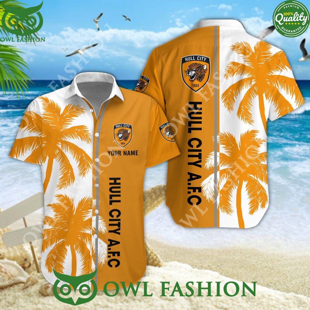Hull City summer beach blue tropical coconut tree - Adult & Kids T-Shirts, Sweatshirts & Hoodies apparel design preview 1