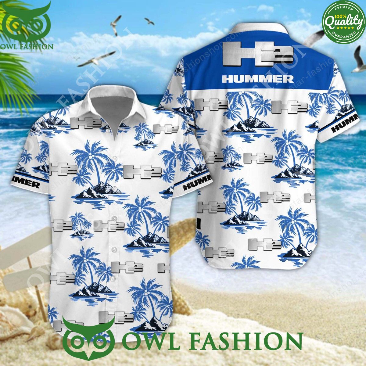Hummer H2 SUV Legend Hawaiian and short Custom Color - Adult & Kids T-Shirts, Sweatshirts & Hoodies apparel design preview 1