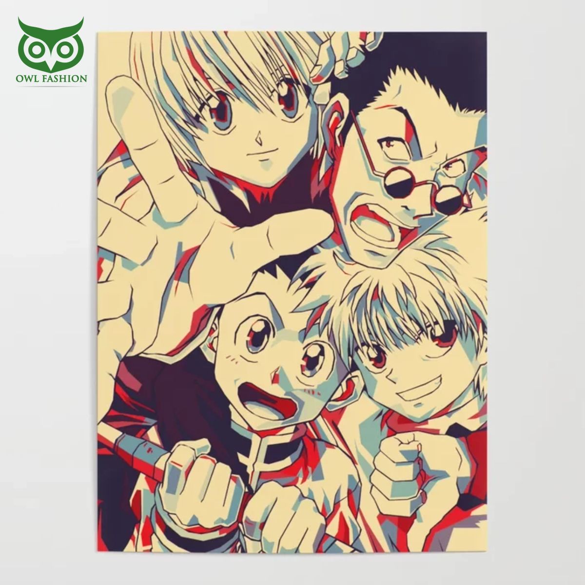 Hunter x Best Friends Anime Manga Poster - Adult & Kids T-Shirts, Sweatshirts & Hoodies apparel design preview 1