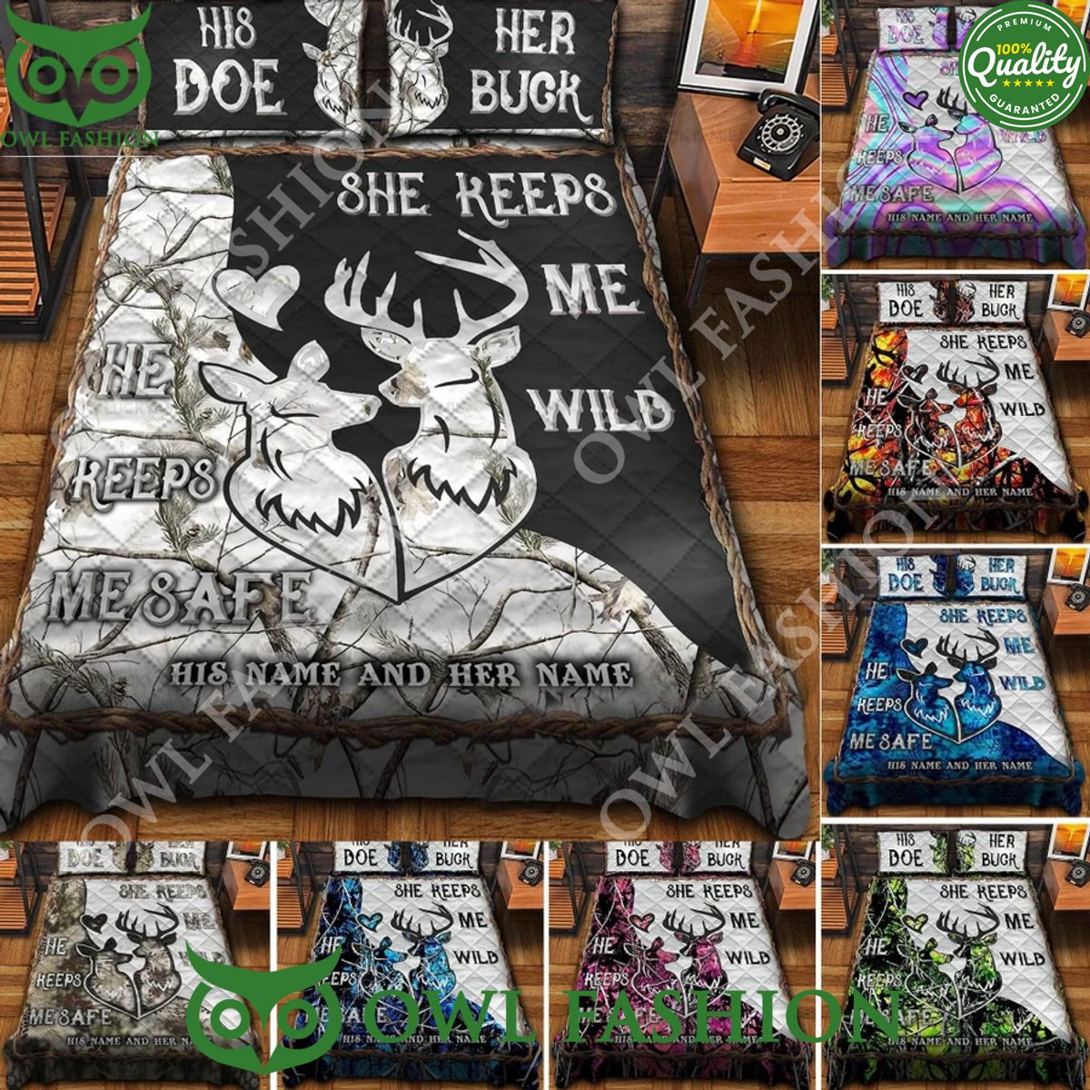 Hunting Personalized Name 3D Keep Me Wild And Safe - Adult & Kids T-Shirts, Sweatshirts & Hoodies apparel design preview 1
