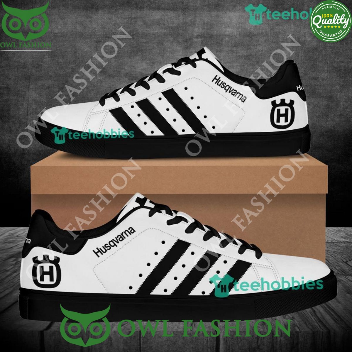 Husqvarna Black and White Stan Smith Shoes - Adult & Kids T-Shirts, Sweatshirts & Hoodies apparel design preview 1