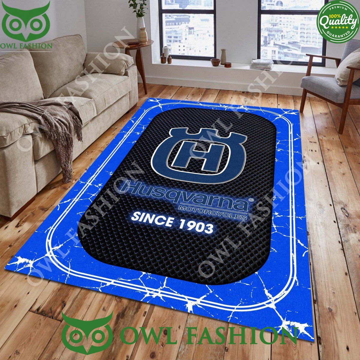 Husqvarna Motorcycles 1903 Rug carpet for stone - Adult & Kids T-Shirts, Sweatshirts & Hoodies apparel design preview 1