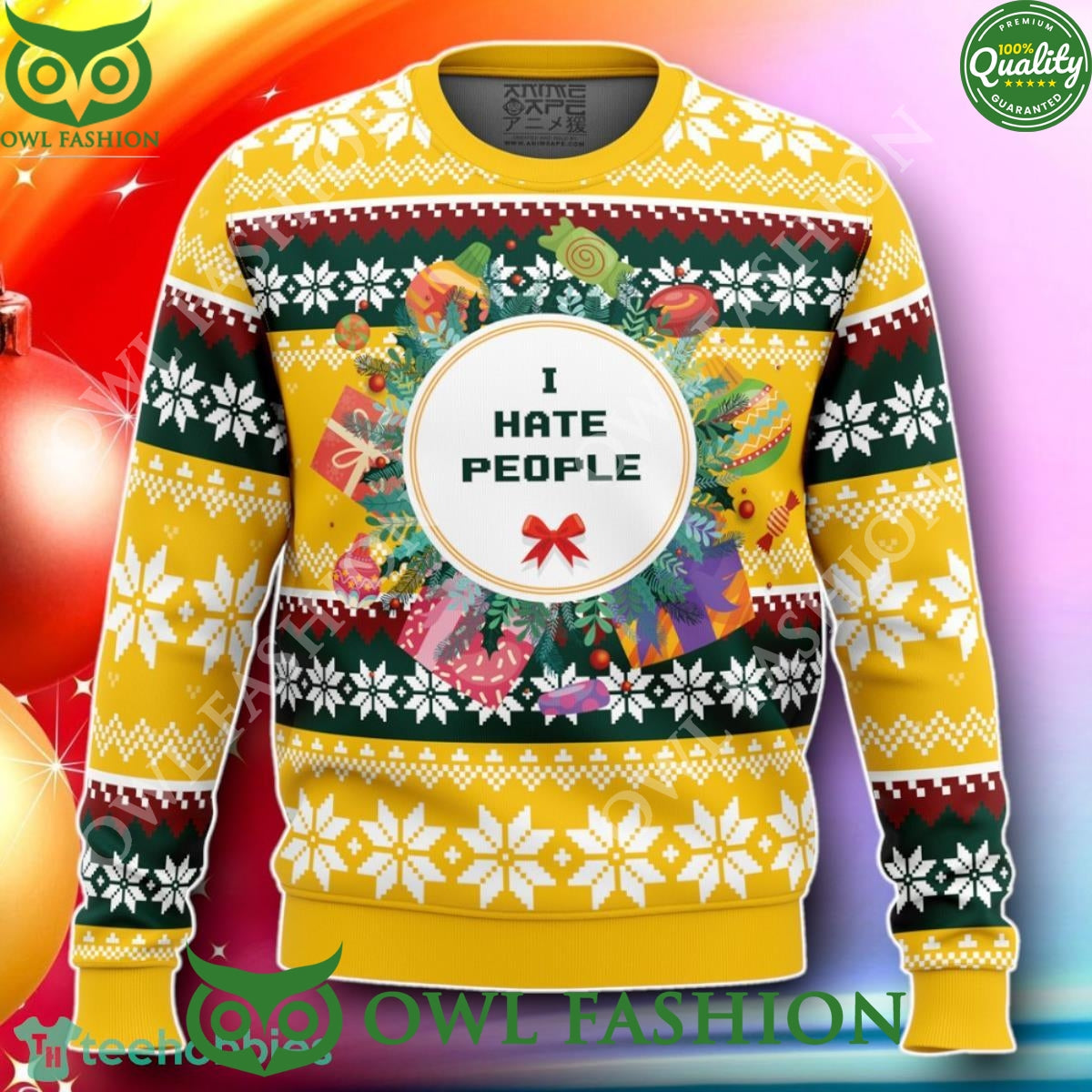 I Hate People Parody 2024 Christmas 3D Ugly Sweater - Adult & Kids T-Shirts, Sweatshirts & Hoodies apparel design preview 1