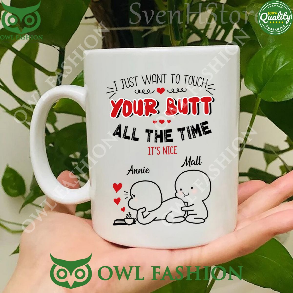 I Just Want To Touch Your Butt Couple Mug - Adult & Kids T-Shirts, Sweatshirts & Hoodies apparel design preview 1