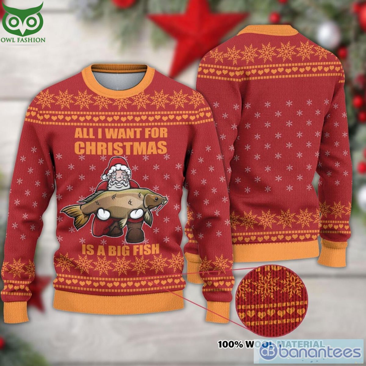 I Want For Christmas Is A Big Fish Fishing Ugly - Adult & Kids T-Shirts, Sweatshirts & Hoodies apparel design preview 1