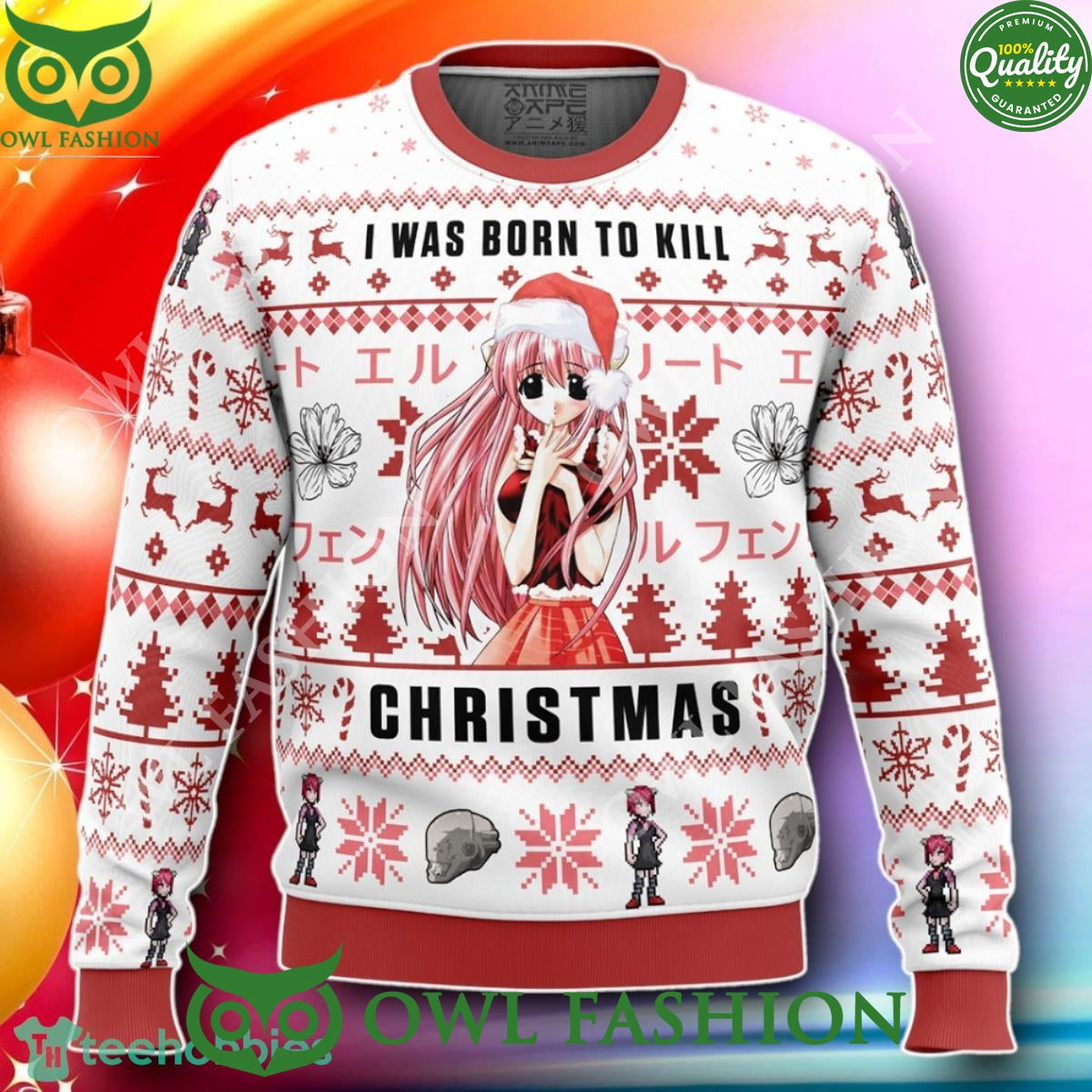 I Was Born To Kill Christmas Elfen Lied Trending 2024 - Adult & Kids T-Shirts, Sweatshirts & Hoodies apparel design preview 1