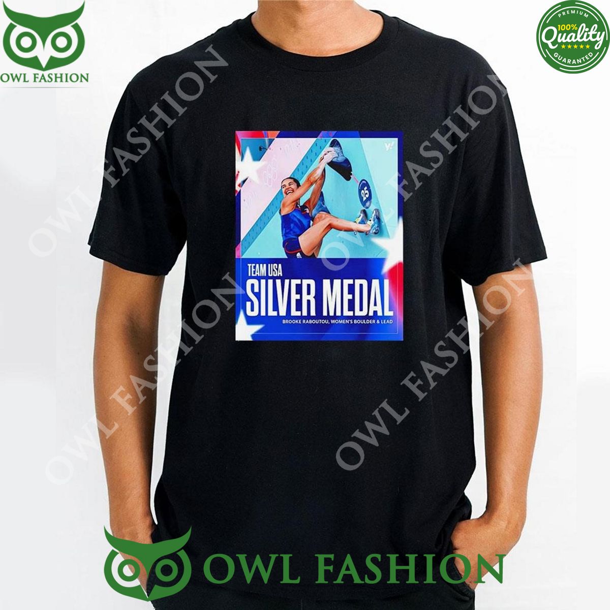 Olympic Paris 2024 Brooke Raboutou Silver Medal - Adult & Kids T-Shirts, Sweatshirts & Hoodies apparel design preview 1
