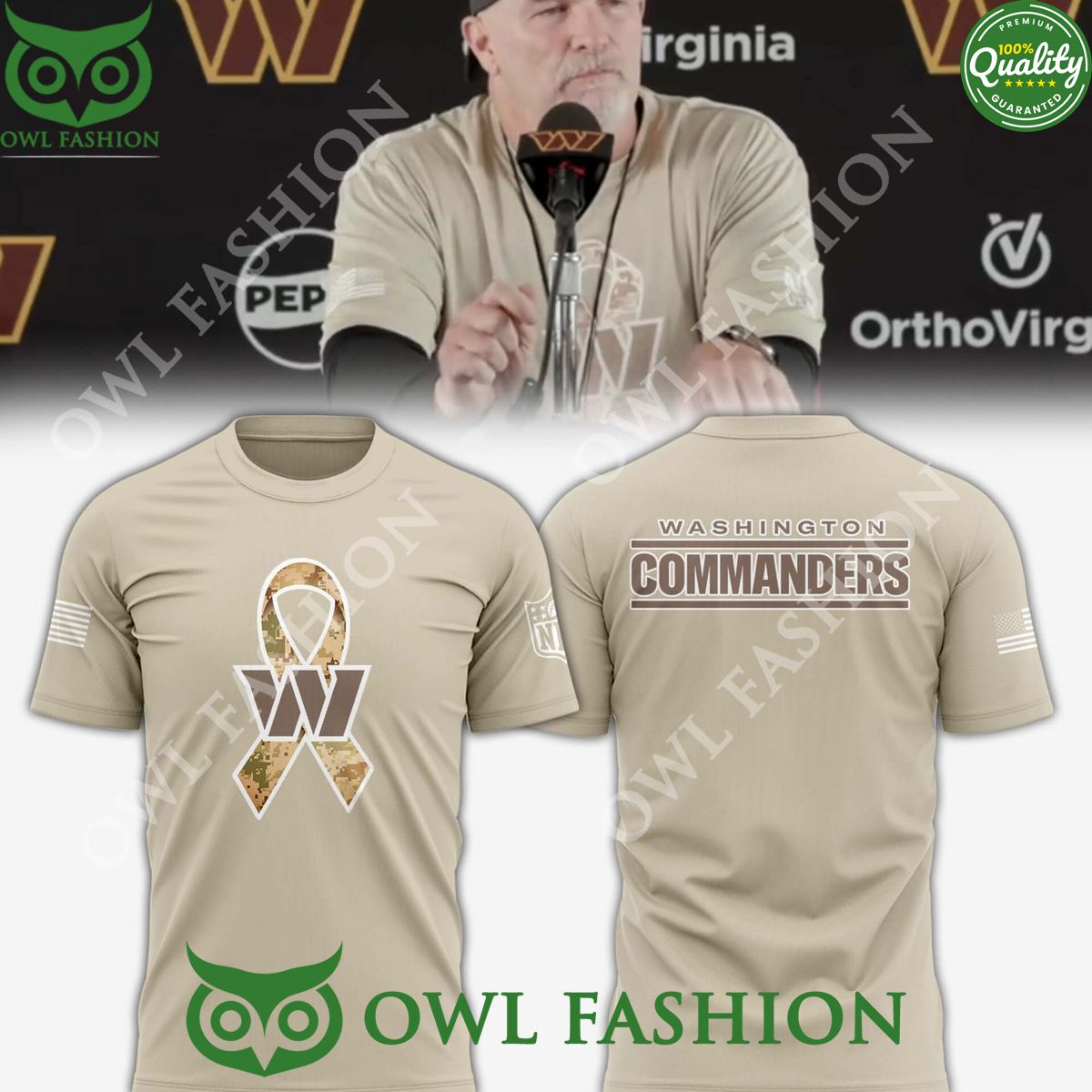 Washington Commanders HC Dan Quinn Training camp - Adult & Kids T-Shirts, Sweatshirts & Hoodies apparel design preview 1