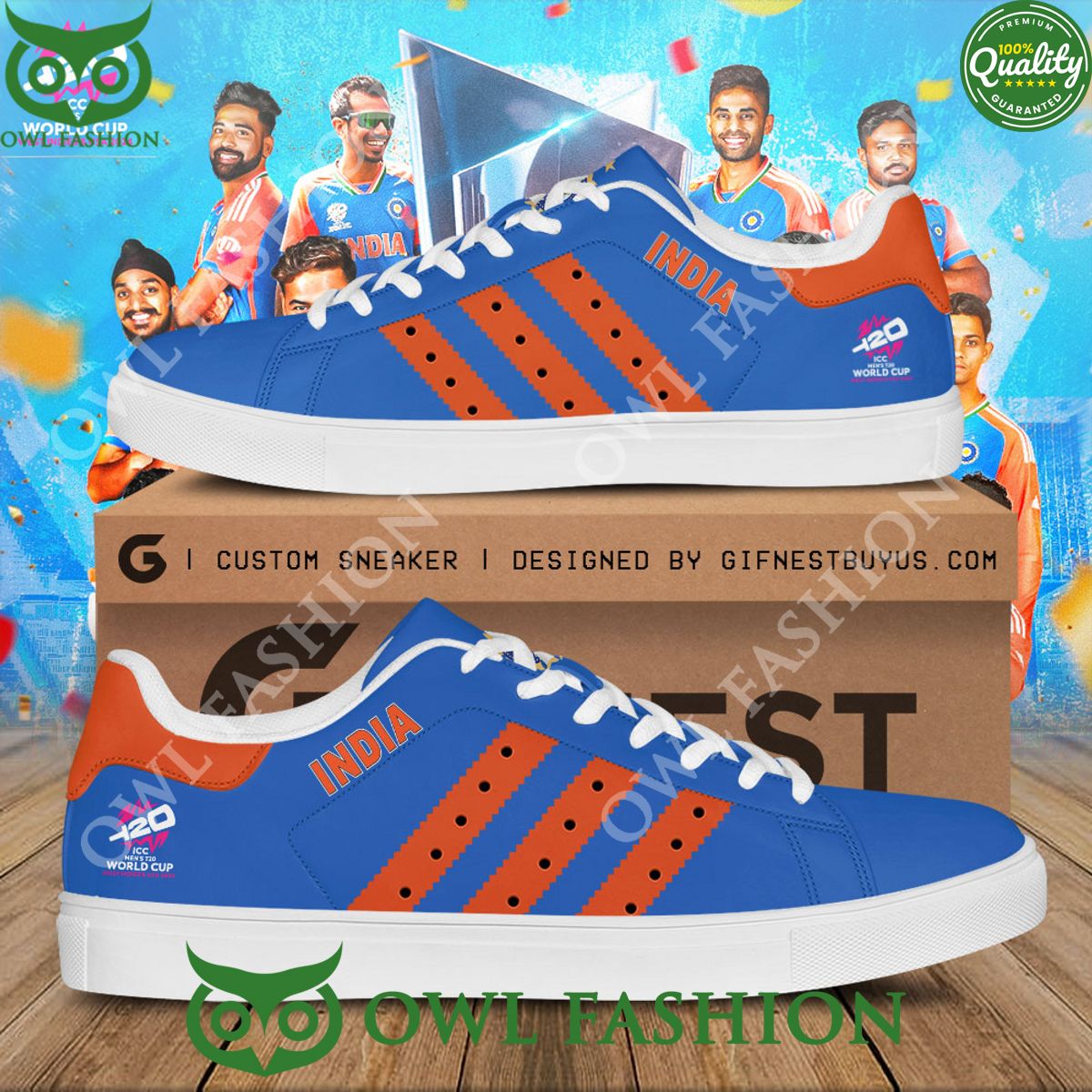 ICC men T20 World Cup India Team Stan Smith Shoes - Adult & Kids T-Shirts, Sweatshirts & Hoodies apparel design preview 1