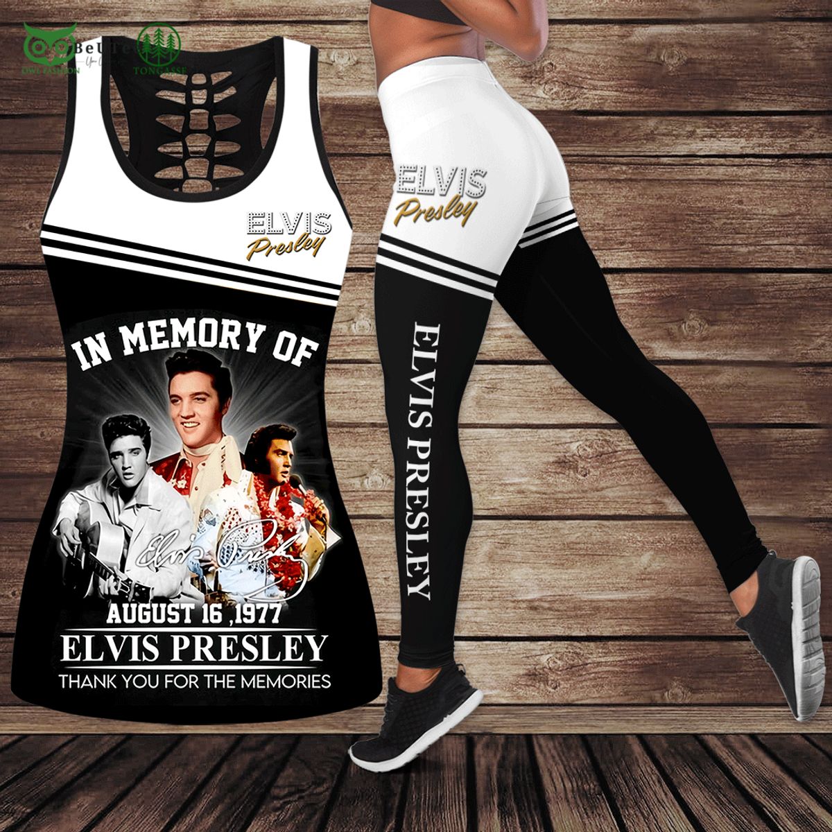 In Memories Of 1977 Elvis Presley Hollow Tank Top - Adult & Kids T-Shirts, Sweatshirts & Hoodies apparel design preview 1